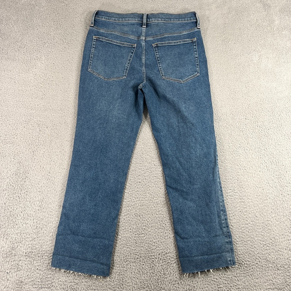 J.Crew Essential Straight Leg Womens Medium Wash Raw Hem Jeans 30 - Picture 10 of 12